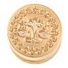 Golden Tone Round Wax Seal Brass Stamp Heads AJEW-S087-02G-11-2