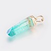 Faceted Dyed Natural Quartz Pointed Pendants G-F569-06-4