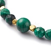 Natural Malachite Beaded Bracelets BJEW-JB06469-4