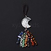 Moon Natural Quartz Crystal Pendant Decorations HJEW-R127-01A-4