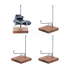 4Pcs Iron with Square Wood Base Crystal Ball Display Rack for Gemstone Agate Mineral Display ODIS-FH0001-20-1
