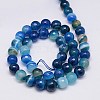 Natural Stripe Agate Beads Strands G-G581-8mm-05-2