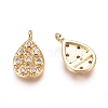 Brass Micro Pave Cubic Zirconia Pendants KK-D156-07G-E-2