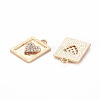 Brass Micro Pave Clear Cubic Zirconia Pendants KK-S356-770-2