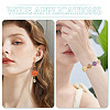 50Pcs Baking Paint and Golden Metal Enlaced Glass Beads DGLA-TA0001-55-6
