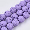 Spray Painted Natural Lava Rock Beads Strands X-G-N0324-C-06-1