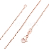 1.5mm Rack Plating Brass Ball Chain Necklaces for Women Men MAK-L044-62RG-4