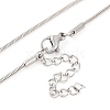 Non-Tarnish 304 Stainless Steel Round Snake Chain Necklaces for Women NJEW-G140-06B-P-3