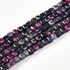 Natural Red Corundum/Ruby and Sapphire Beads Strands G-T141-70-4