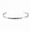 Tarnish Resistant 201 Stainless Steel Cuff Bangles BJEW-Q685-08-2