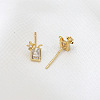 Brass Micro Pave Clear Cubic Zirconia Drink Head Pins BAPE-PW0002-23B-01-1