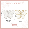 10Pcs Butterfly Rhinestone with Plastic Pearl Cloth Patches PATC-PH0001-20-1