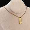 304 Stainless Steel Rectangle Number Pendant Necklaces NJEW-D300-01G-09-2