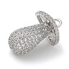 Rack Plating Brass Micro Pave Clear Cubic Zirconia Pendants KK-L224-001P-2