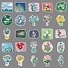 50Pcs Flower PET Waterproof Stickers PW-WG83257-01-4