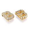 Brass Micro Pave Cubic Zirconia Pendants KK-N254-06G-B-2