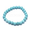 Natural Howlite Bead Stretch Bracelets BJEW-K212-C-011-2