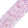 Electroplate Transparent Crackle Glass Beads Strands EGLA-Q135-01A-B05-1