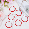 3 Pairs Spray Painted Alloy Hoop Earrings EJEW-SP0001-21C-4