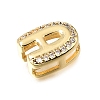 26Pcs 26 Styles Brass Micro Pave Clear Cubic Zirconia Initial Spacer Bars KK-E802-34G-3