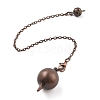 Brass Dowsing Pendulum Big Pointed Round Pendants KK-H491-03-2