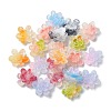 Flower Resin Cabochons with Glitter Powder CRES-Q006-04A-2