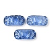 Spray Painted Transparent Glass Connector Charms X1-GLAA-H035-06D-1