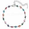 Christmas Brass Evil Eye Enamel Link Chain Anklets for Women WGC2D50-03-2