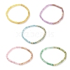 Dyed Rondelle Natural Malaysia Jade Beads Stretch Bracelets BJEW-JB05806-1