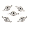 Brass Micro Pave Clear & Black Cubic Zirconia Connector Charms KK-E068-VB371-1