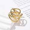 304 Stainless Steel Multilayer Open Cuff Rings for Women RJEW-Z077-01G-02-3