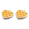 Rack Plating Alloy Checkerboard Pendants PALLOY-S132-257D-RS-3