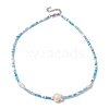 Summer Beach Sea Turtle Dyed Synthetic Turquoise & Glass Seed Beads Beaded Necklaces for Women NJEW-JN05081-02-4