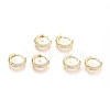 Brass Micro Pave Clear Cubic Zirconia Huggie Hoop Earrings X-EJEW-G275-02G-1