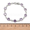 Brass Micro Pave Cubic Zirconia Link Cahin Bracelets for Women BJEW-A172-01P-5