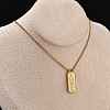 304 Stainless Steel Rectangle Number Pendant Necklaces NJEW-D300-01G-10-2