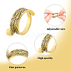 CHGCRAFT 8Pcs 2 Colors Alloy Wrap Cuff Ring AJEW-CA0002-84-5