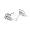 Clear Cubic Zirconia Geometric Stud Earrings EJEW-L234-085P-2