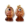 Handmade Dichroic Foil Lampwork Pendants DICH-G001-01G-02-1