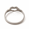 Non-Tarnish 304 Stainless Steel Hollow Out Heart Hand Finger Ring for Women RJEW-K239-03P-2