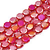 Electroplate Opaque Solid Color Glass Beads Strands EGLA-N002-27-B01-1