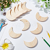 Unfinished Wooden Crescent Moon Shape WOOD-WH0124-09-3