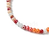 Faceted Rondelle Glass Beaded Necklace for Women NJEW-M208-01G-4