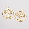 Brass Filigree Pendants X-KK-D522-09G-1