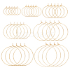 54Pcs 7 Styles Brass Hoop Earring Findings KK-BC0013-33G-1