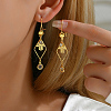 Fashionable Brass Rhombus withHamsa Hand Tassel Hoop Earrings FQ0879-1