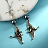 Alloy Enamel Dangle Earrings PW-WGE135E-01-2