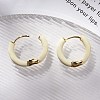 Brass & 925 Sterling Silver Pin Hoop Earrings EJEW-R013-02G-01-2