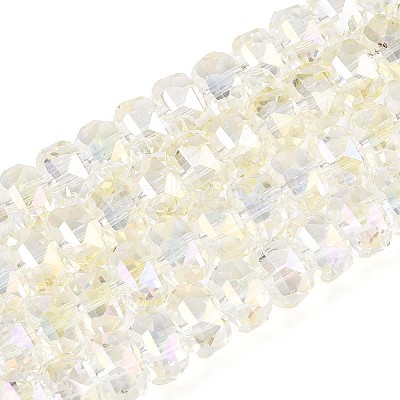Electroplate Transparent Glass Beads Strands EGLA-N022-04A-D20-1