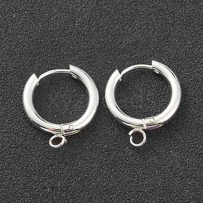 201 Stainless Steel Huggie Hoop Earring Findings STAS-P283-01D-S-1